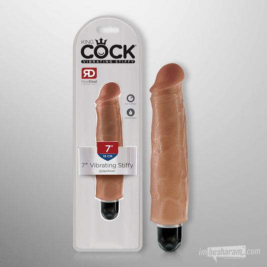King Cock 7" Stiffy Realistic Vibrator Tan