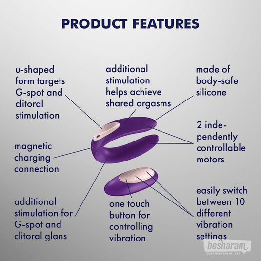 Satisfyer Partner Plus Couples Vibrator w Remote Control-IMbesharam.com