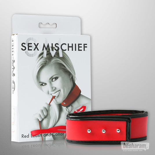 Sex & Mischief Red Leash & Collar-IMbesharam.com