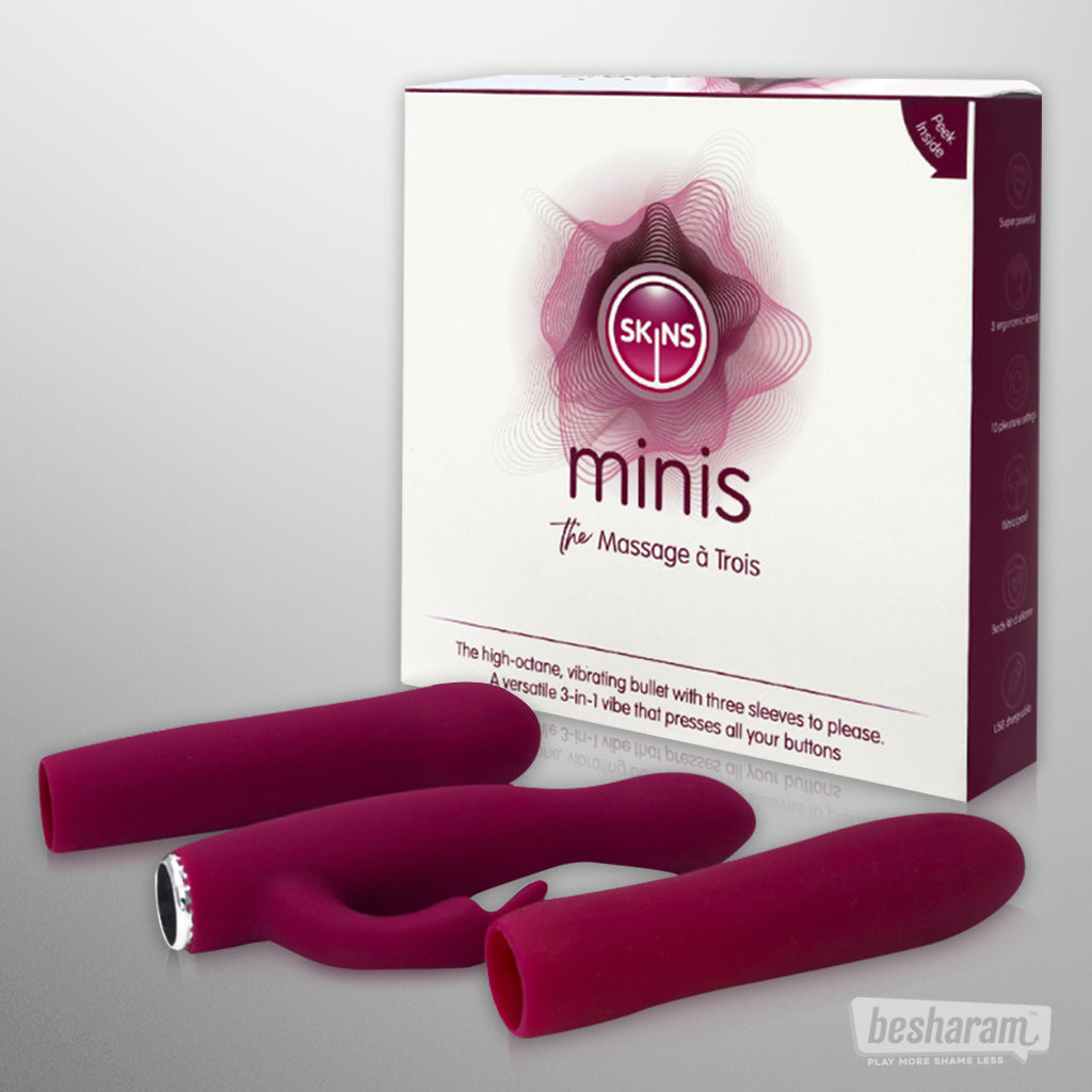 Skins Minis Massage A Trois Vibrator Kit-IMbesharam.com