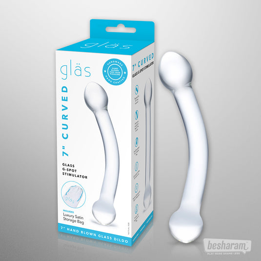 Glas 7&quot; Curved G-Spot Dildo