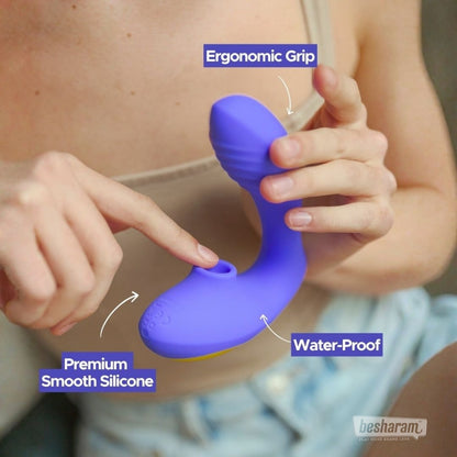 Darling Premium Dual Massager showing ergonomic grip, smooth silicone, and waterproof design