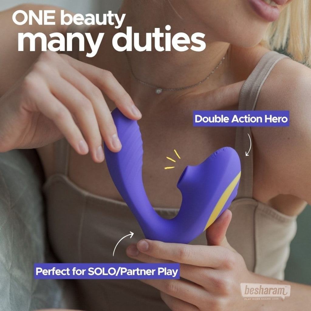 Darling Premium Dual Massager shown for solo or partner play