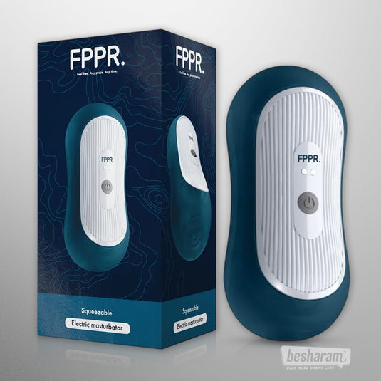 FPPR Squeezable Vibrating Masturbator with retail box packaging