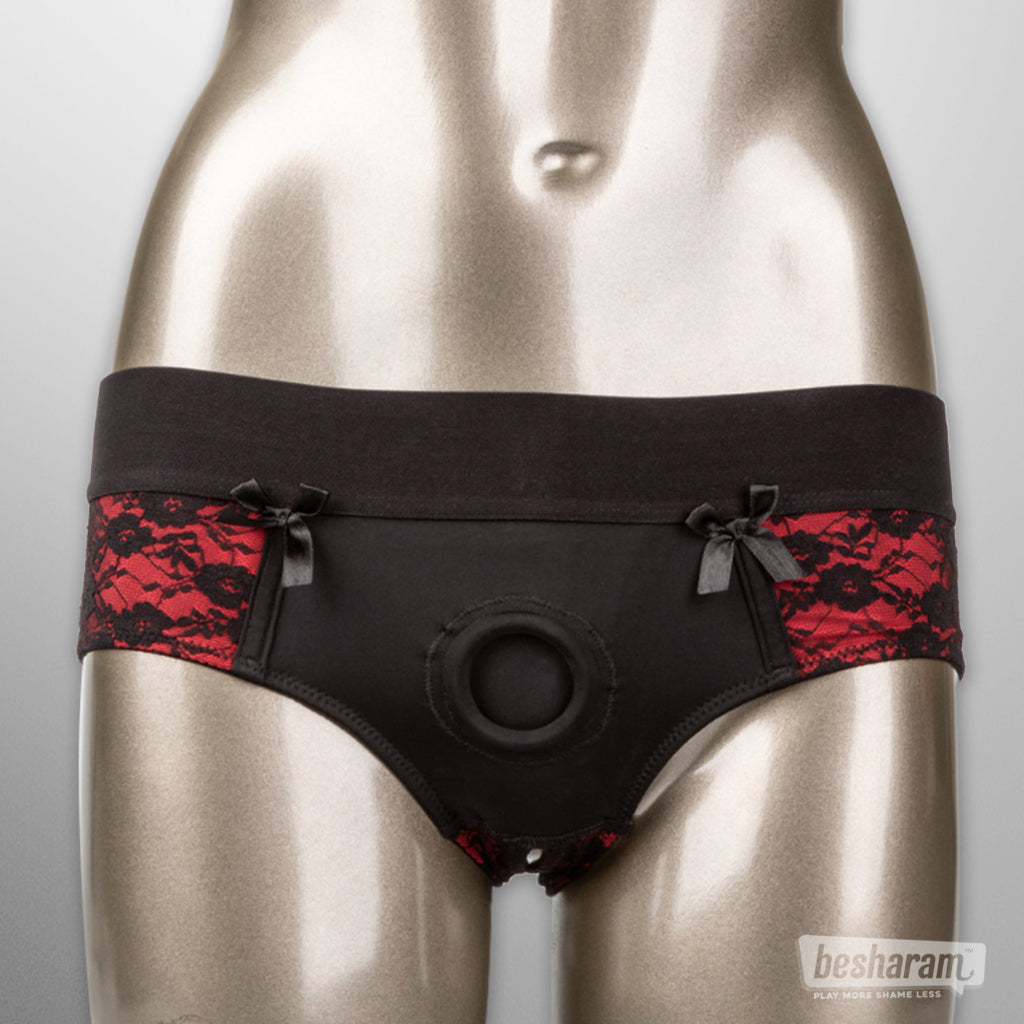 Scandal Crotchless Panty Set &amp; Strap-on