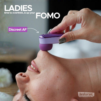 Pixie Gen Z Suction Massager shown in use highlighting discreet compact shape