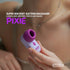 Discreet Pixie suction massager held in hand, designed to look like earbuds and suitable for private everyday use