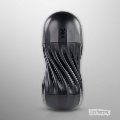 Back view of Playboy Solo Vibrating and Sucking Masturbator on a light background