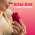 Rose-Bae Flicking Massager shown in hand with rose-inspired design