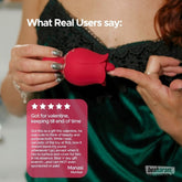 Rose-Bae Flicking Massager lifestyle image with customer review highlight