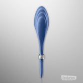 Satisfyer Duelist Adjustable Cock Ring side view in blue body-safe silicone