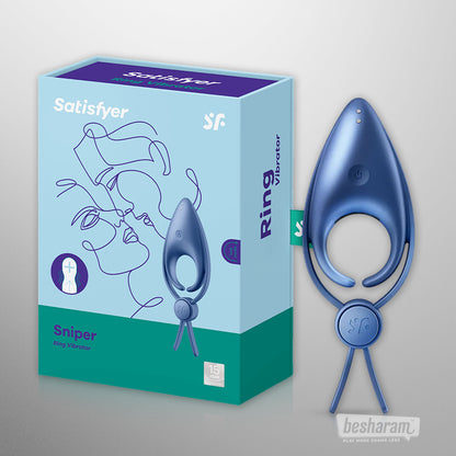 Satisfyer Sniper Adjustable Cock Ring with retail box packaging