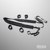 Complete Sportsheets no matter where restraint  kit with straps, connectors, and padded cuffs displayed together