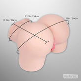 Measurement chart illustrating the dimensions of the realistic life-size butt sex doll