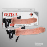 Fetish Fantasy 11 inch vibrating hollow strap-on with adjustable harness and remote control, realistic design adult toy for couples