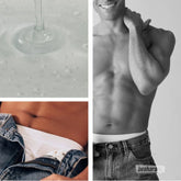 Water based prolonger gel texture close up with smooth clear consistency for enhanced glide and longer lasting intimate comfort