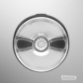 Top view of the textured inner sleeve of the Kiiroo PowerShot stroker showing its circular opening and internal structure