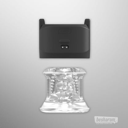 Close up of the textured inner sleeve of the Kiiroo PowerShot stroker