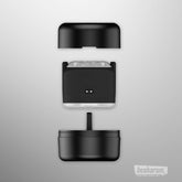 Exploded view of the Kiiroo PowerShot showing its modular parts and removable sleeve