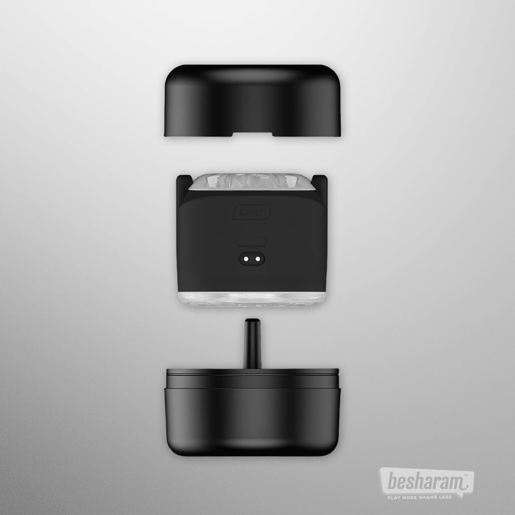 Exploded view of the Kiiroo PowerShot showing its modular parts and removable sleeve