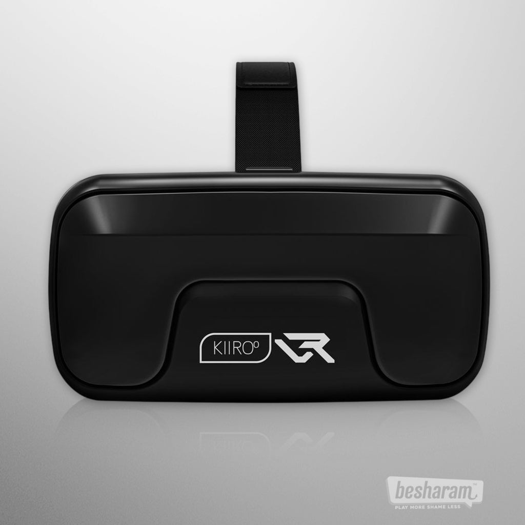 Front view of the Kiiroo VR virtual reality headset with Kiiroo logo