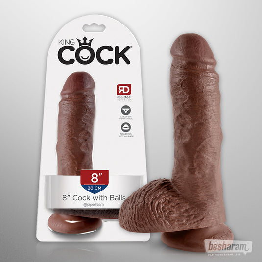 King Cock 8&quot; Realistic Dildo with Balls