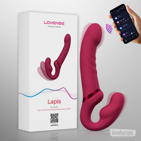 lovense lapis app controlled strapless strap on dildo for women
