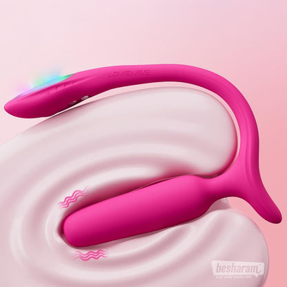 Lovense Lush Anal smart butt plug wearable anal vibrator internal fit diagram showing ergonomic positioning