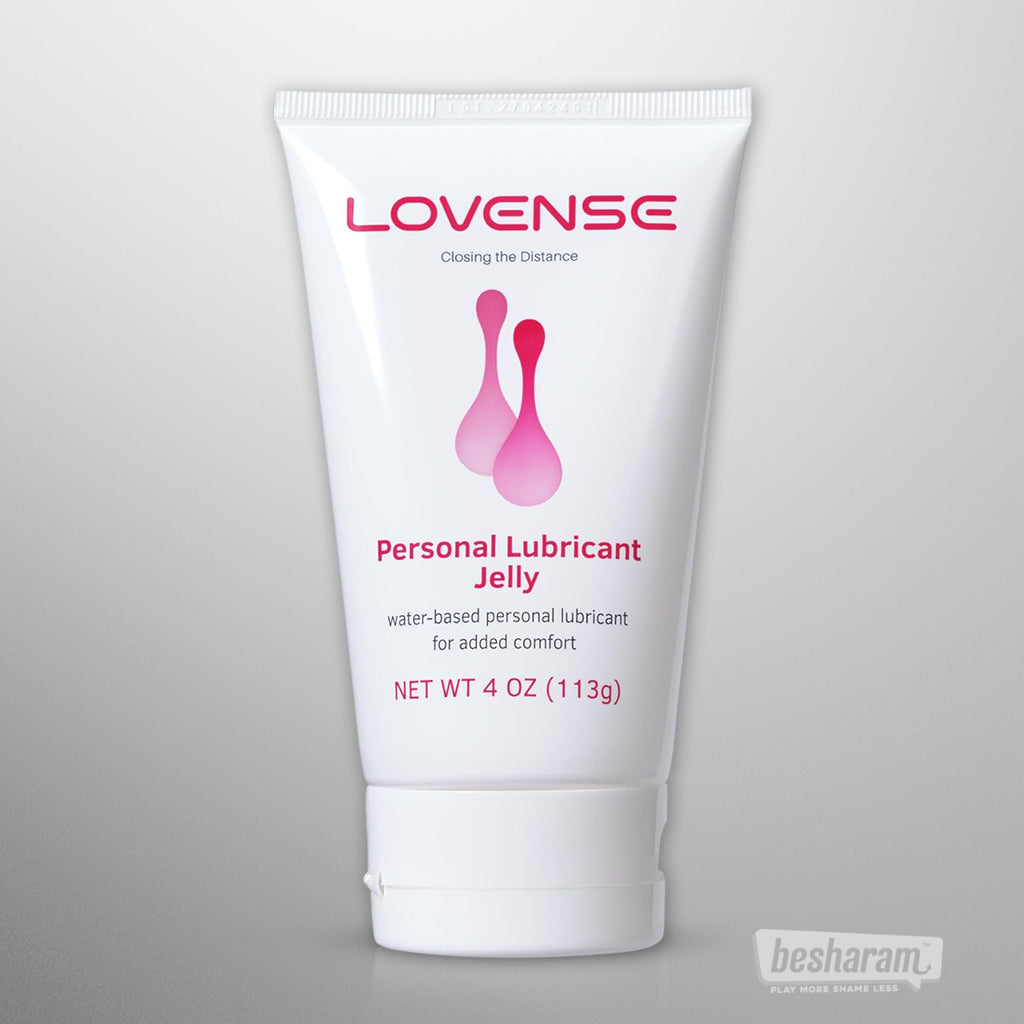 Lovense personal lubricant jelly water based 4 oz tube on a neutral background