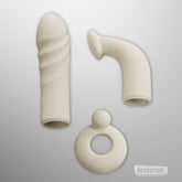 Lovense Spinel silicone attachments including straight shaft, curved G-spot head, and clitoral stimulation ring
