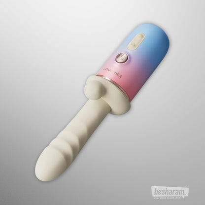 Lovense Spinel smart thrusting dildo machine with silicone shaft and gradient handle