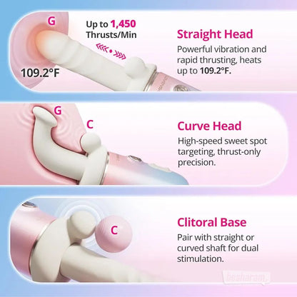 Lovense Spinel chart showing straight head, curved head, and clitoral base for multiple stimulation styles