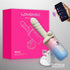 Lovense Spinel app-controlled thrusting dildo displayed with retail box and phone app