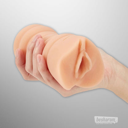 Sasha Grey UR3 creampie realistic masturbator with soft silicone body held in hand