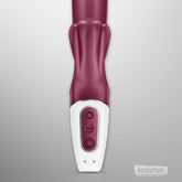 Close up detail of control panel on Satisfyer Love Me rabbit vibrator in red
