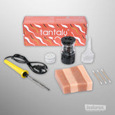 Tantaly TPE sex doll repair kit full set with branded box, portable electric iron, glue, discoloration cream, power adapter, TPE repair material, and cotton swabs.