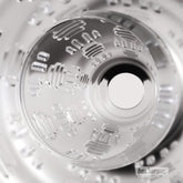 Textured clear hANDY male masturbator sleeve close up showing internal ribbed and dotted tunnel design, transparent silicone sleeve texture for enhanced stimulation and realistic feel