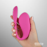 We-Vibe Jive 2 held in hand to show soft silicone and ergonomic shape.