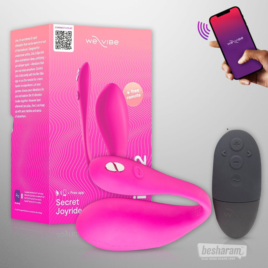 We-Vibe Jive 2 wearable vibrator with packaging and remote control shown.