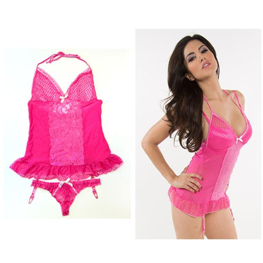 Sunny Leone Worn Pink See-Thru BabyDoll-IMbesharam.com
