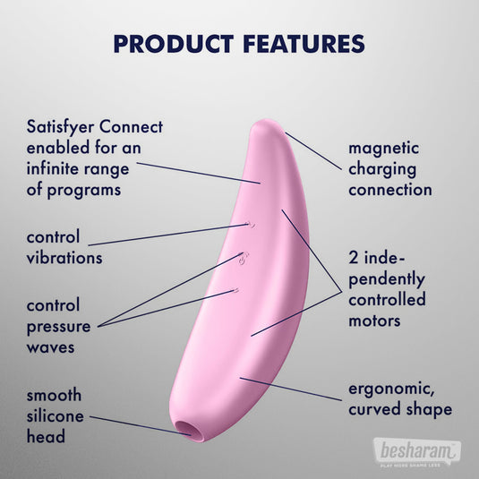 Satisfyer Curvy 3+ App Controlled Suction + Vibration Massager-IMbesharam.com