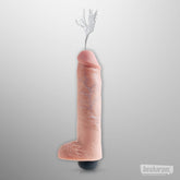 King Cock 10" Squirting Cock with Balls Beige Squirt
