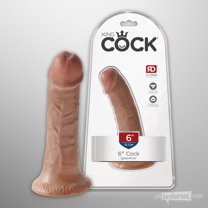King Cock 6&quot; Realistic Dildo Tan Unboxed