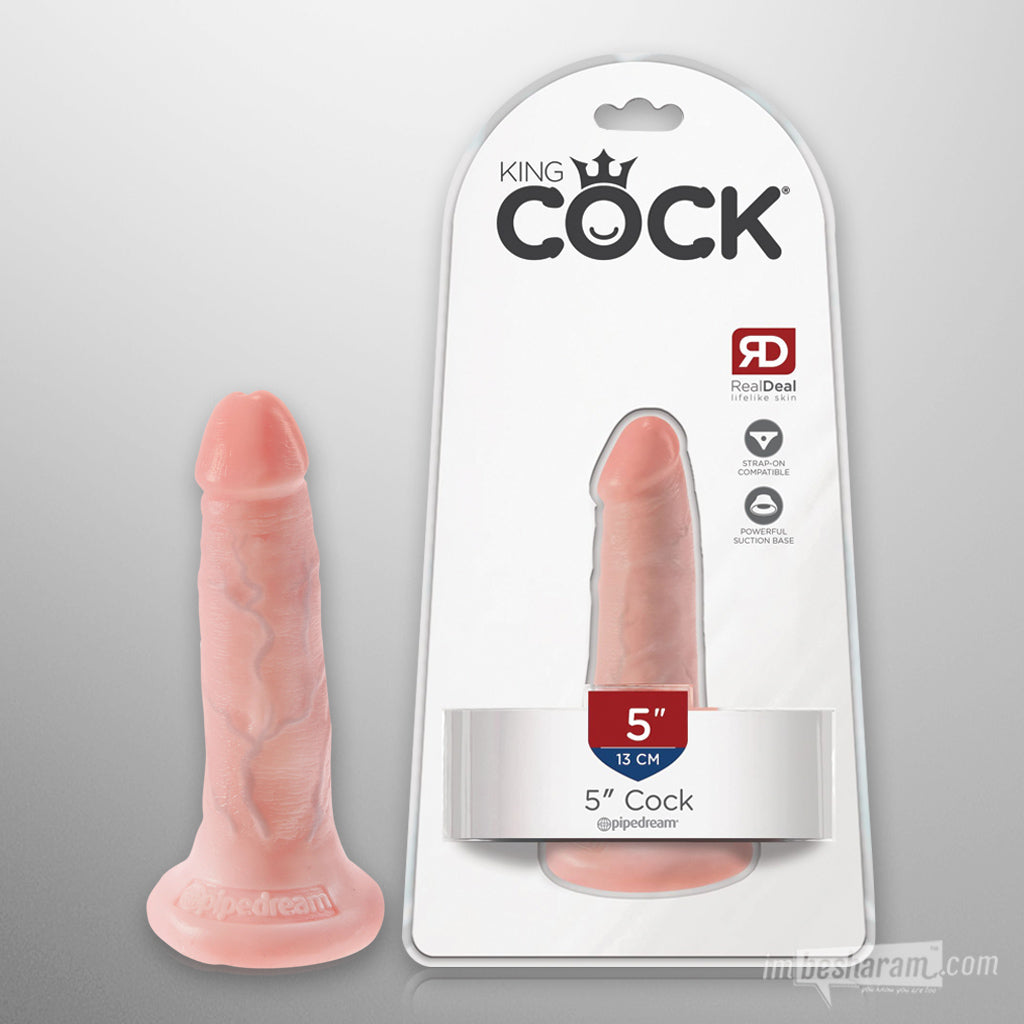 King Cock 5&quot; Realistic Dildo Beige Unboxed