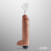 King Cock 10" Squirting Cock with Balls Tan Squirt