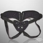 Lux Fetish Diamond Velvet Strap-On Corset Purple