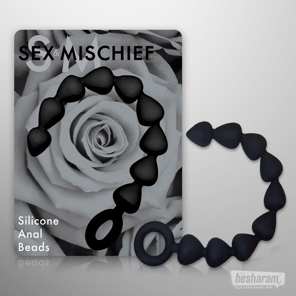 Sex &amp; Mischief Black Silicone Anal Beads Unboxed