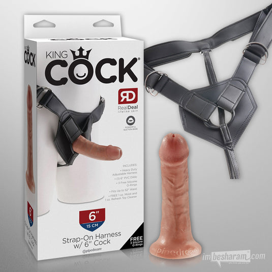 King Cock Strap-on Harness with 6" Cock Unboxed