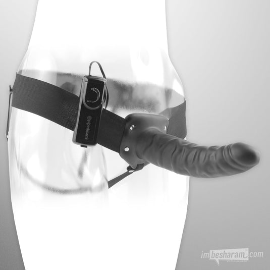 Fetish Fantasy 8&quot; Vibrating Hollow Strap-On