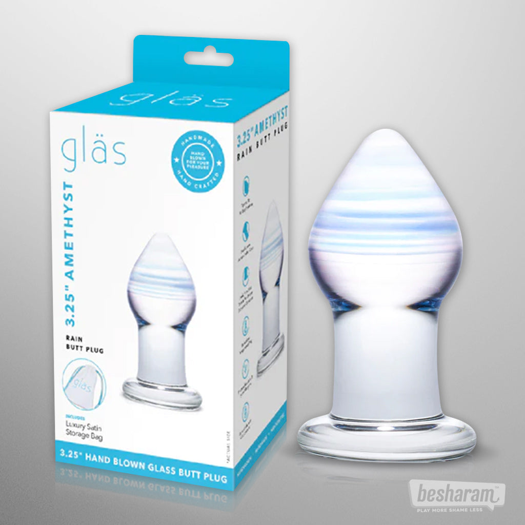 Buy Glas Amethyst Rain Glass Butt Plug in India Buy Glas Amethyst Rain Glass Butt Plug in India